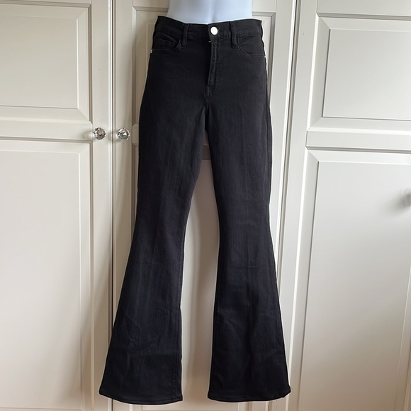 FRAME
Frame Le High Flare Jeans Film Noir Black Size 28 70's Style Bohemian - Picture 10 of 14